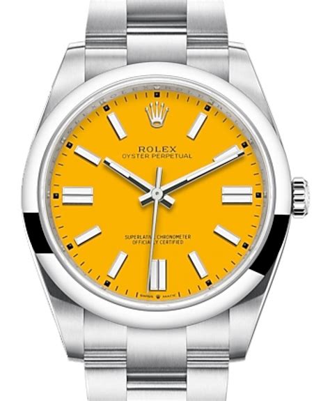 rolex oyster perpetual 41 yellow face|rolex oyster perpetual acero 41mm.